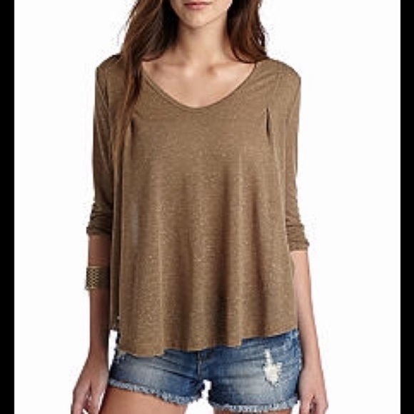 We The Free Tambourine Tee Flax Jersey Tops - Picture 2 of 9